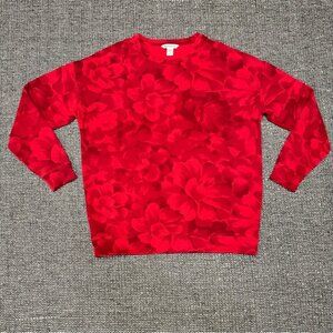 Athleta Balance Red Chakra Floral Print Pullover